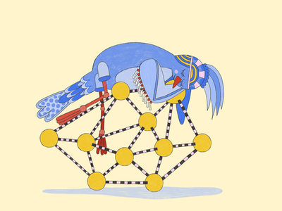 BIRD_Monday Molecule bird copenhagen crayon design hamburg illustration pencil