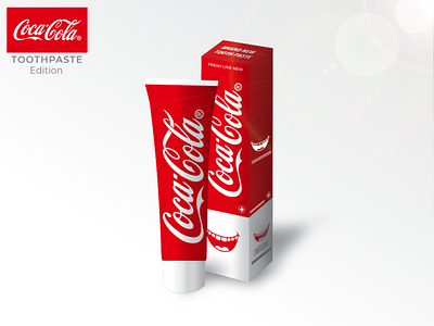 Cocacola Toothpaste Edition 3d coca cola gradient illustration mockup product shape gradient toothpaste