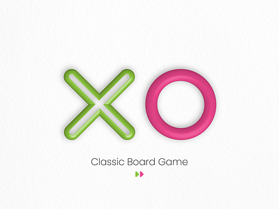 X.O Classic Board Game 2d 2ddesign 3d 3ddesign board game games green illustration pink xo xogame