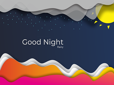 Good Night Rainy abstract art design art illustration wallpapaer