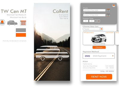Car Rent UI App