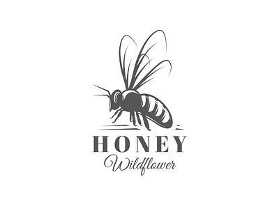Honey Logo bee branding design emblem honey icon illustration label logo vector vintage
