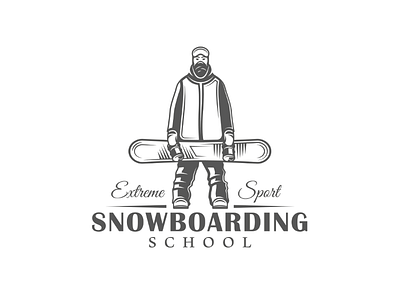 Snowboarding logo branding design emblem icon illustration label logo snowboard snowboarding sport vector vintage