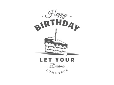 Birthday Logo birthday birthday cake birthday card birthday party branding concept design emblem illustration label logo vector vintage vintage logo