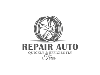 Repair Auto Logo auto branding car concept design emblem illustration label logo repair vector vintage vintage logo wheel