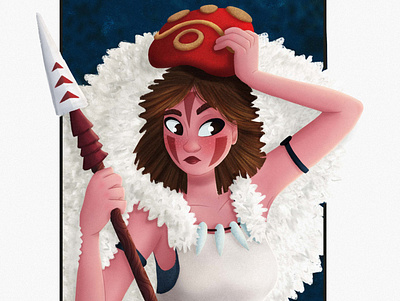 Princess Mononoke cartoon challenge character art character concept character design characters girl girl drawing illustration mononoke warrior woman