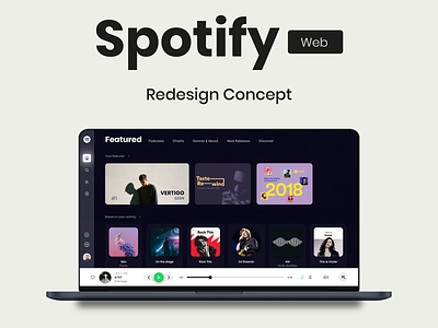 Spotify Web Redesign Concept animation app appdesign design interaction prototype prototypeanimation redesign spotify spotify web ui uidesign ux webdesign