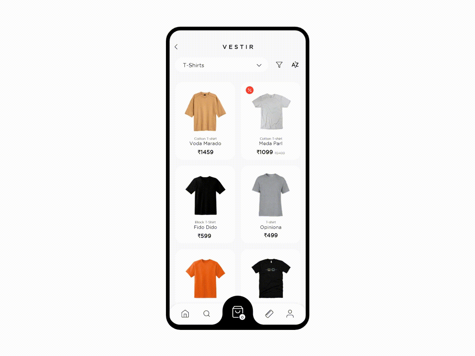 Fashion mobile app UI