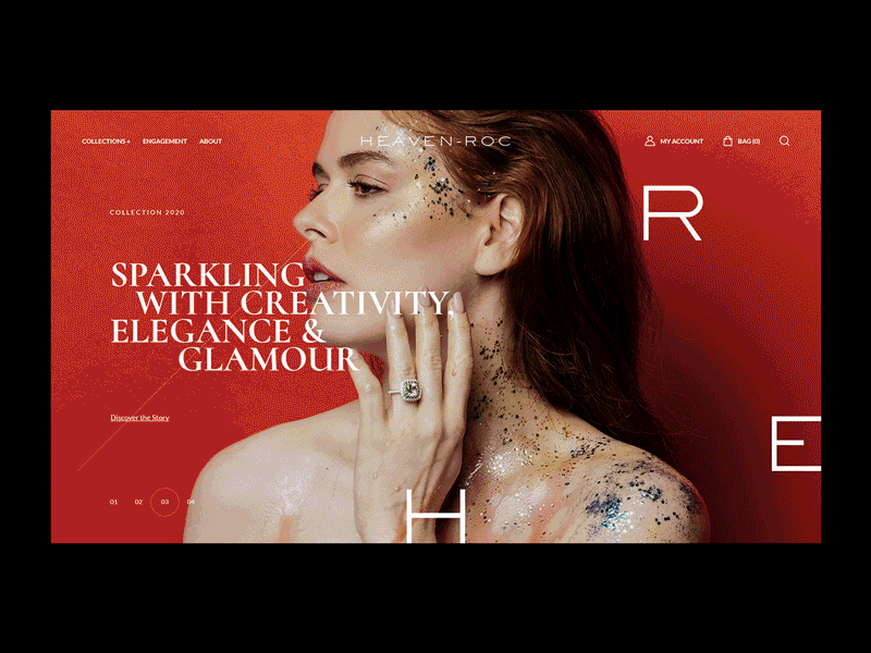Heaven-Roc shop branding fashion grid homepage jewelry jewelry shop online shop store typography ui ux web website