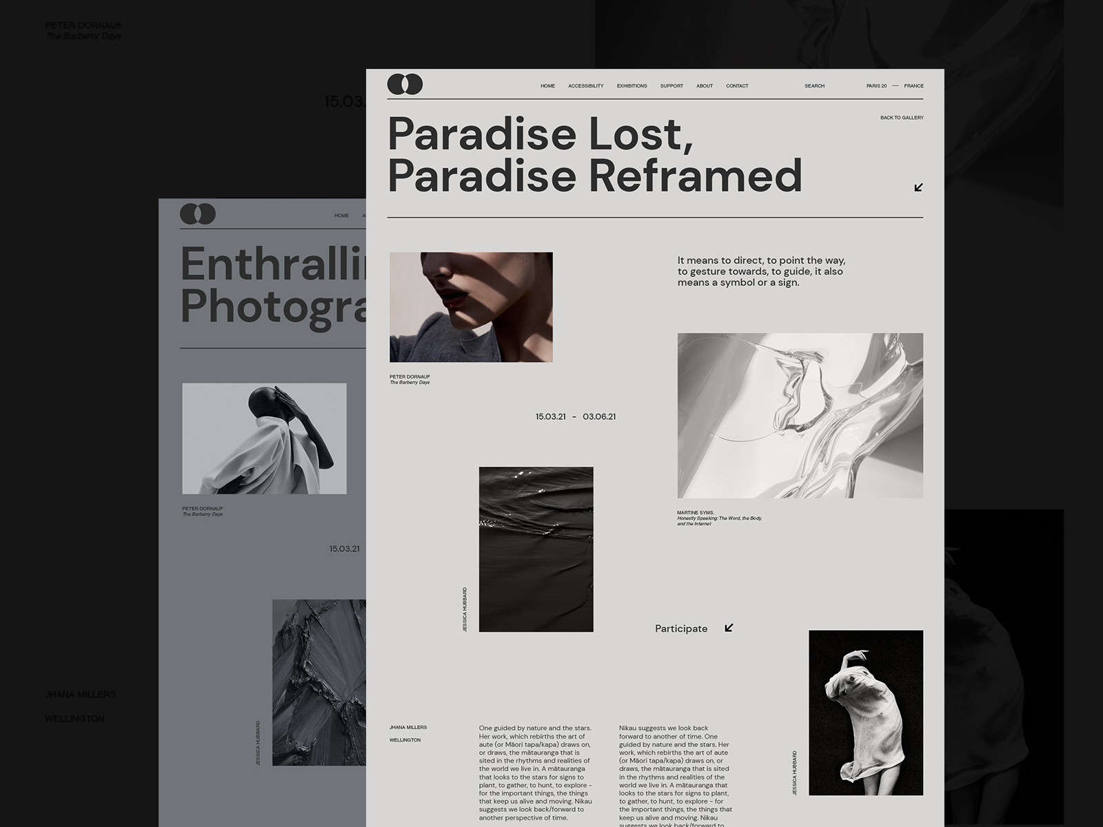 Exhibitions website by Helena Stretovych on Dribbble