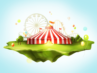 Сircus balls circus fun illustration tent