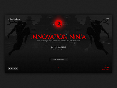 Hackathon event event hackathon homepage ninja ui usability ux web webdesign