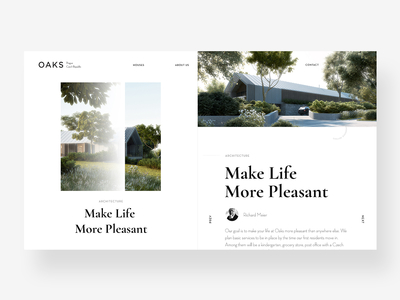 Blog page architechture blog calligraphy clean grid realestate typography ui ux web