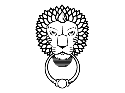 Lion Door Knocker ai illustration lineart vector