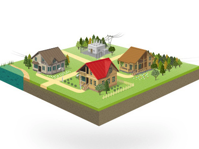 Town illustration vector