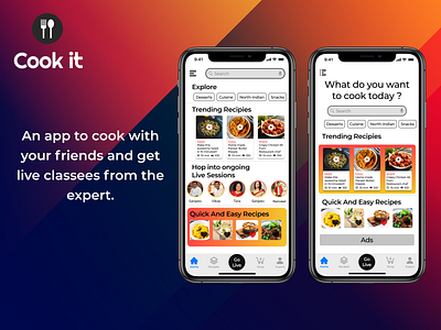 Cook it - An app to cook with your friends design figma firstshot montserrat ui ux