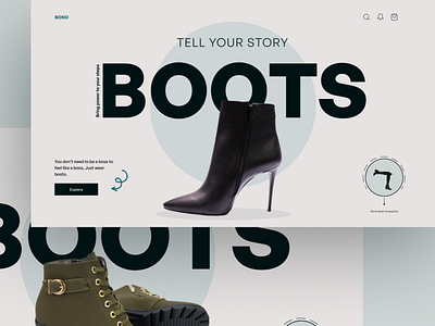 Landing Page | Boots animation branding dailyui design uiux uxd design designs landing ui ux