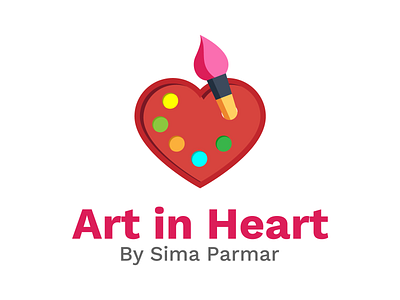 Art In Heart Logo Design branding design graphicdesign heart icon logo symbol vector