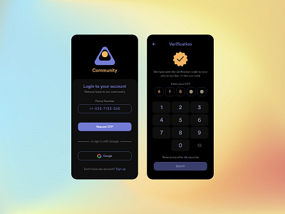 Mobile Application, login and verification application design login mobile ui ux verification