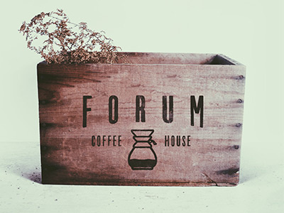Forum Coffee House branding coffee house icon illustration logo rustic type