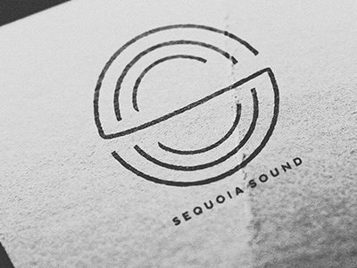 Sequoia Sound logo branding icon illustration logo music record label rustic type