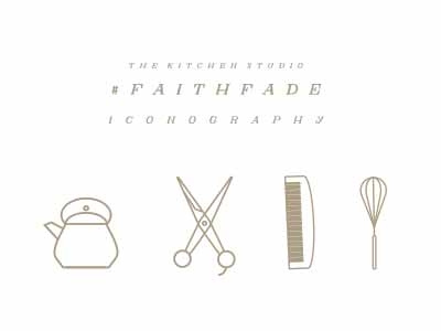 The Kitchen Barber Iconography barber comb hair iconography icons illustration kettle kitchen line art vector