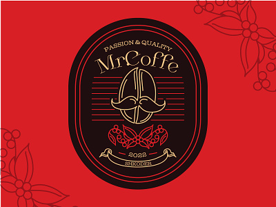 Mr.Coffe Logo badge branding design graphic design illustration illustrator logo logo badge typography vector