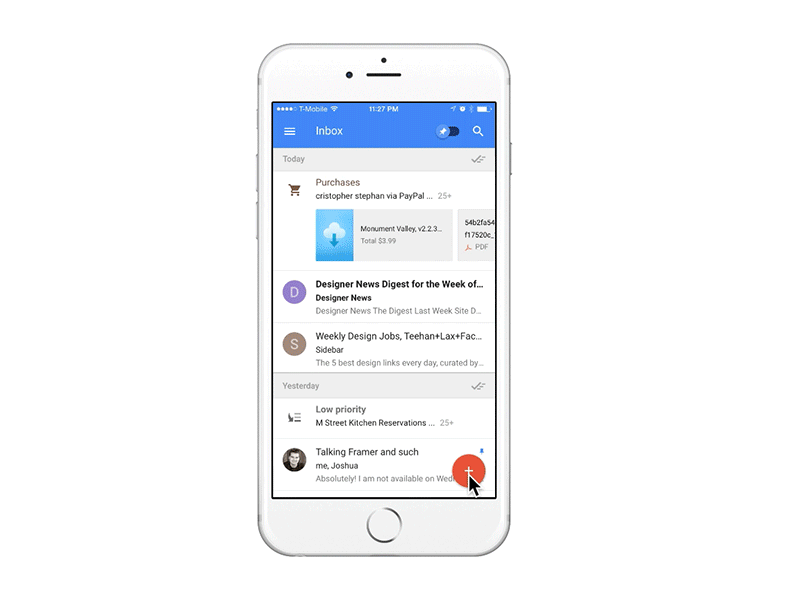 Deleting Top Contacts from Inbox (Concept) framer gif inbox interaction iphone prototype
