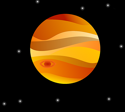 Jupiter astrology design flat illustration inkscape jupiter logo planet vector