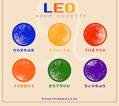 leo mood palette branding design gimp illustration