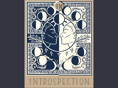 introspection 2 branding design flat gimp illustration tarot tarot card