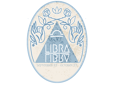 Libra Badge astrology branding design flat illustration