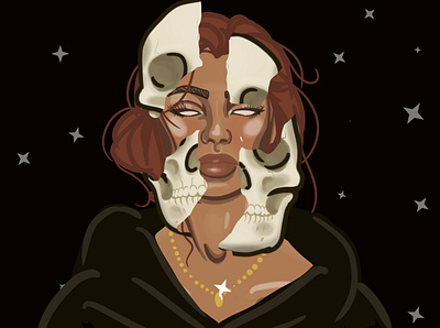 scorpio season animation gif illustration portrait spooky