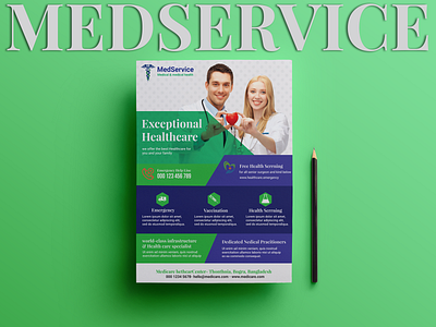 Medservice Flyer Design adobe illustrator branding design flyer design graphic design logo