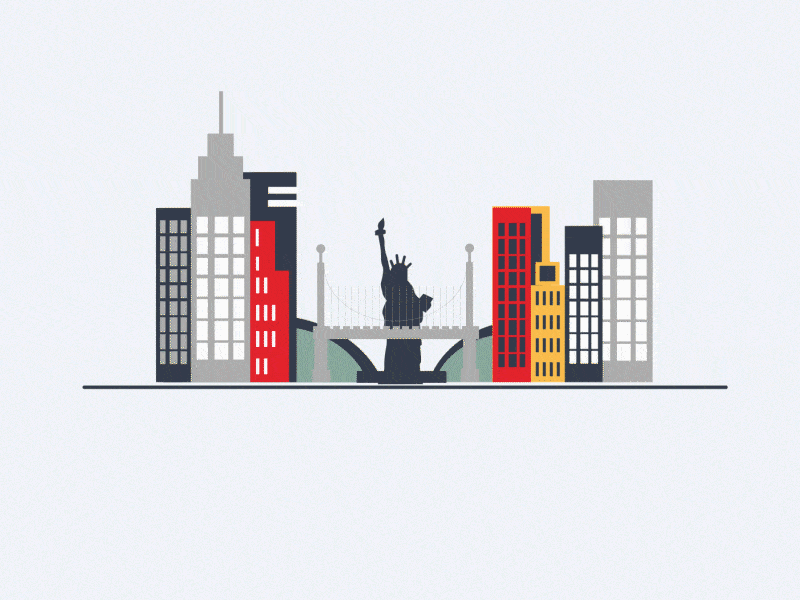 NY. GIF 2dmotion gif motion motiondesign motiongraphics vector vectorart