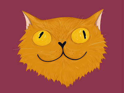 Ginger animal cat cat illustration character funny head texture vector