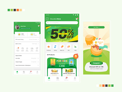 Online Shop App UI app branding clean ui design game green homepage illustration logo online shop order store ui ux