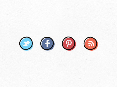 Social Icons facebook pinterest rss steedicons twitter