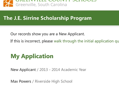 Sirrine Scholarship Home Page application greenville high school k12 pictos public shool scholarship sirrine