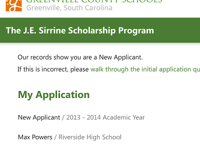 Sirrine Scholarship Home Page