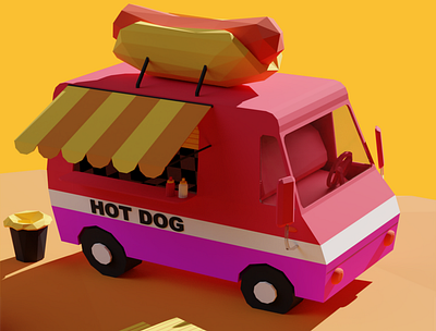 Hot Dog blender illustration render