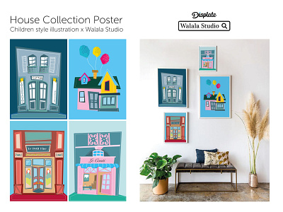 House Collection Poster advertising childrens book gallery art graphic homepage design illustration illustration design kid poster poster poster design store walala art walala studio wall art wall design yu yuk wa