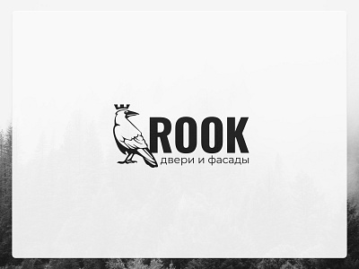 Rook — kitchen furniture company bird black black and white branding design logo rook typography vector