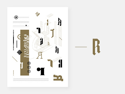 Personal Identity Poster bronze constructed design identity iteration letter r letters poster process r type typography