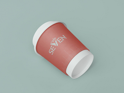 SEVEN cafe cup 3d brand branding cafe coffee graphic design logo motion graphics