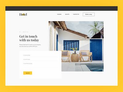 Boutique Hotel Web design | Contact Page 2022 clean contact form contact page hotel input resort ui ui design web webdesign