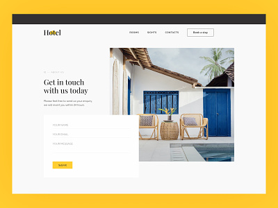 Boutique Hotel Web design | Contact Page
