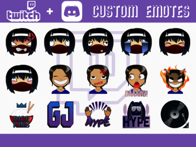 Original Twitch + Discord Custom Emotes emotes twitchemote vector
