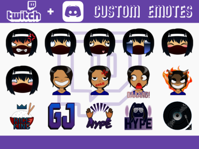 Original Twitch + Discord Custom Emotes