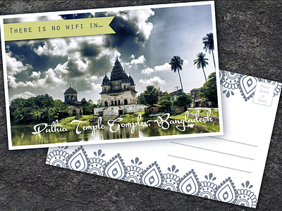 Puthia Temple Postcard / Weekly Warm-up No. 31